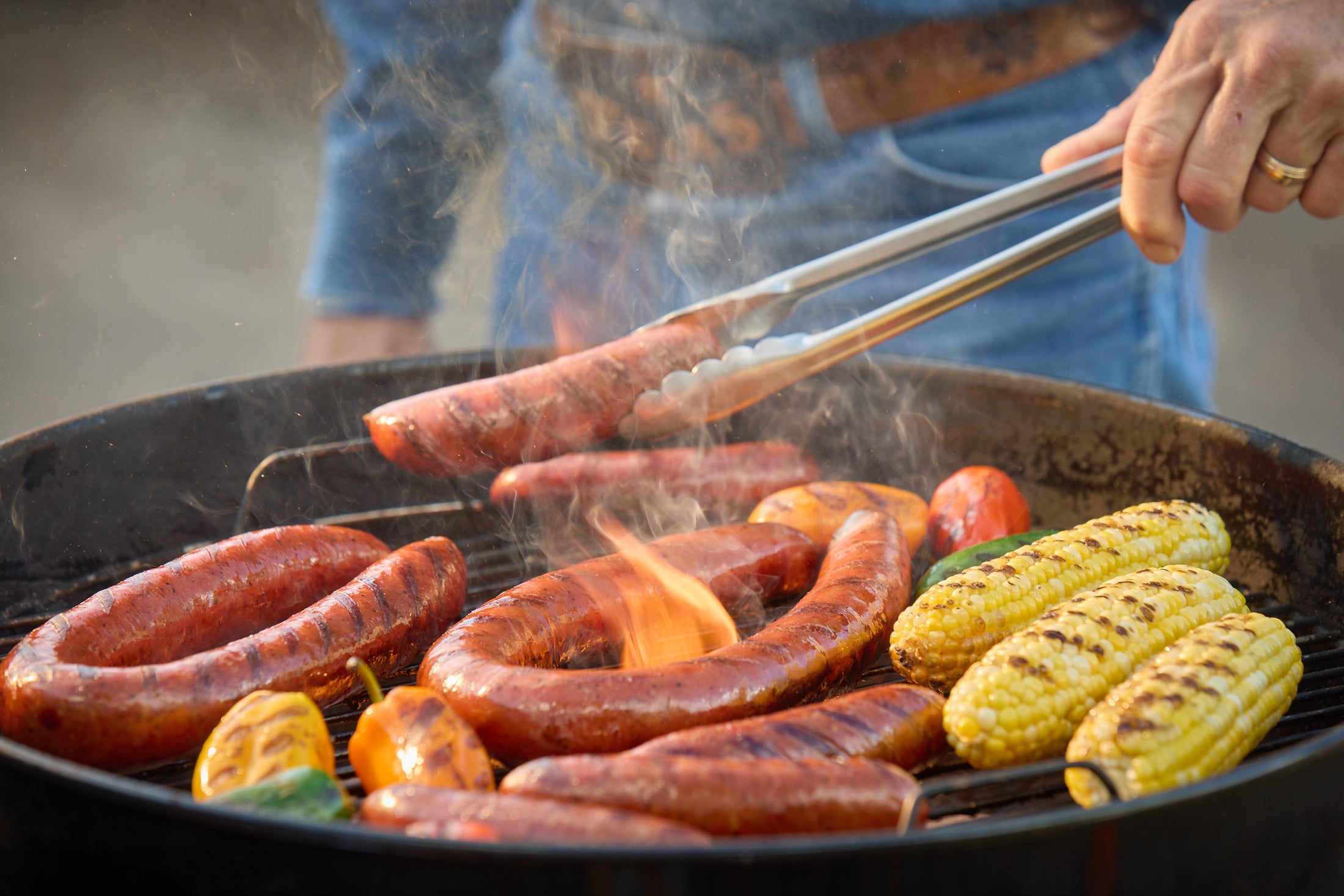 Meats cooking on the grill 
